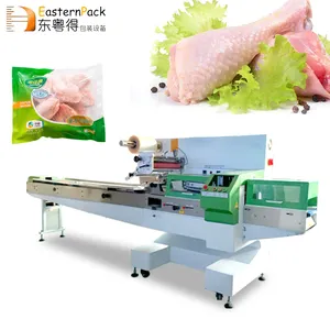 Automatische Plastik kissen fluss verpackung Frisch Gefrorene ganze Hühnern uggets Rindfleisch Fisch fleisch Huhn Verpackungs maschine