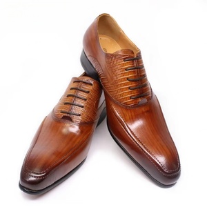 Chaussures Oxford en cuir faites à la main pour homme, style élégant, à lacets, bout pointu, rehaussantes, doublure en cuir, prix d'usine, haute qualité - Product Image 5