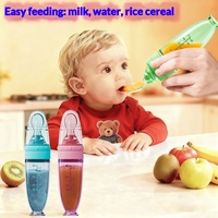 Cuillère d'alimentation à presser pour bébé avec ventouse, nouveau dispositif d'alimentation en silicone pour bébé, cuillère pour purée de riz, supplément de jus