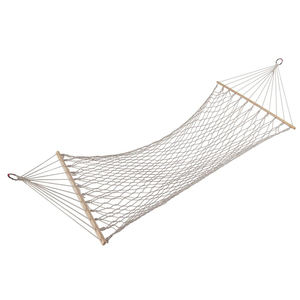 Deux Personnes Couchage Lit Balançoire Double <span class=keywords><strong>Hamac</strong></span> En Corde De Coton avec Bois Barre D'écartement (450 LB) - Product Image 3