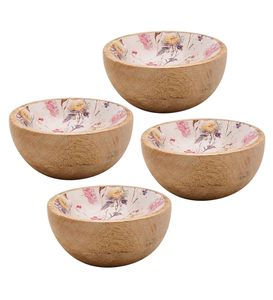 <b>Small</b> Wooden Dinner Bowl Daily <b>Table</b> Center Piece Use Food Presentation <b>Kitchen</b> Decor Salad Tossers Rustic Tableware Wooden - Product Image 4