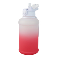 Bouteilles d'eau souples en plastique avec logo, grande gourde pour adulte avec paille et poignée, bidon d'eau en plastique de 1,3 litre