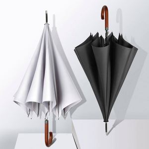 โรงงานร่มสั่งทำ ร่มไม้ด้ามตรงแบบอัตโนมัติสำหรับกันฝน ขายส่ง - Product Image 2