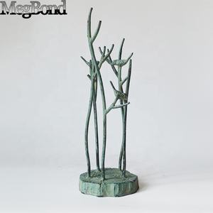 Uccelli verdergi antichi sul ramo in ghisa porta gioielli in metallo artigianato decorazione domestica e scultura da tavola - Product Image 2