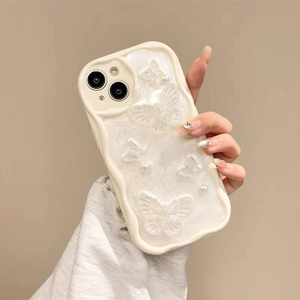Coque de téléphone portable en silicone de luxe pour femmes, style coréen, avec paillettes époxy papillon perlé, pour iPhone 16 Pro Max, 14, 15, 13, 12, 11, Xsmax - Product Image 6