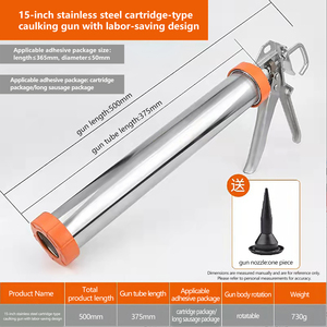 Pistolet manuel de haute qualité 600 ml avec aiguille pour mastic silicone de qualité industrielle, outil anti-goutte pour contrôle des perles - Product Image 6