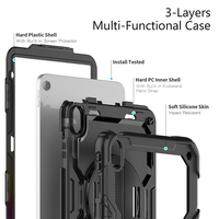 Étui pour tablette en silicone épais pour iPad 10e et 11e génération 10,9 pouces, coque robuste avec bandoulière et film protecteur d'écran