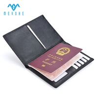 Usine personnalisé luxe noir tissage en peau de mouton doux voyage passeport couverture et portefeuille porte-carte mode ID accessoire