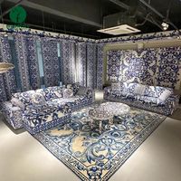 Moontree Sièges en tissu de style italien Ensemble de canapés de luxe modernes avec table basse latérale Designs Meubles de salon Canapés