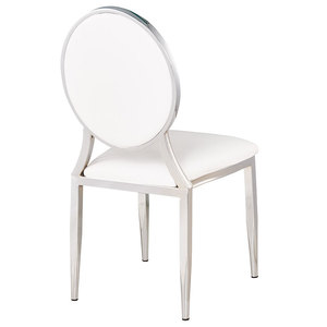 Domine Venta caliente oro apilable diseño pu cuero terciopelo espalda redonda Acero inoxidable Hotel banquete evento boda silla - Product Image 3