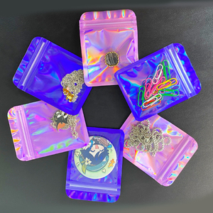 Sachets auto-scellants en aluminium coloré avec impression laser interne Yin-Yang pour boucles d'oreilles, colliers et bijoux - Product Image 4