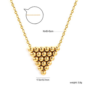 Collar con Colgante de Bola de Acero en Forma de Corazón, Chapado en Oro, Acero Inoxidable, Joyería de Moda, Regalo - Product Image 5