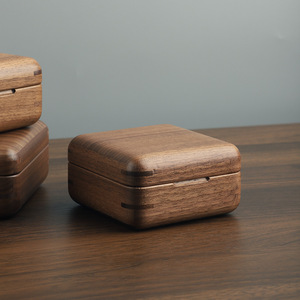 Caja de Joyería de Madera Maciza de Nogal Negro, Estilo Simple, Admite Personalización de Logotipo en Cajas de Madera, Venta al por Mayor de Cajas de Madera - Product Image 2