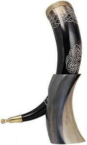 Cuerno para beber vikingo hecho a mano respetuoso con el medio ambiente personalizado de la mejor calidad, técnica tallada, hogar, restaurante, Hotel, uso directo de la India - Product Image 3