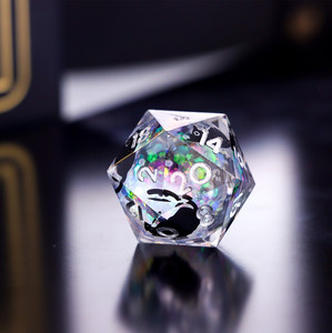 Nuevo Set de Dados Poliédricos D20 D6 con Diseño de Gatos y Arena Fluida para Juegos de Rol D&D Baldur's Gate, Regalo para Juegos de Mesa RPG - Product Image 4