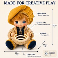 Jouets en peluche IA super doux - Compagnon interactif mode répétition, rembourrage en coton PP polyester, cadeau d'anniversaire