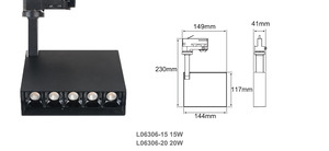 Chiếu sáng thương mại khách sạn Văn phòng vuông tròn Gimbal COB Đen 35 25 <span class=keywords><strong>20</strong></span> <span class=keywords><strong>watt</strong></span> tường máy giặt plugin dẫn ánh sáng theo dõi - Product Image 6