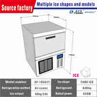 Máquina de Hielo en Cubos Comercial Integrada de Acero Inoxidable, Ahorradora de Energía, para Hacer Hielo Transparente Comestible, Ideal para Tiendas de Té y Bebidas