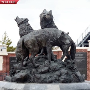<span class=keywords><strong>Escultura</strong></span> <span class=keywords><strong>de</strong></span> dos lobos corriendo <span class=keywords><strong>de</strong></span> bronce <span class=keywords><strong>de</strong></span> jardín - Product Image 5