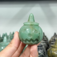 Figurine Citrouille Sorcière en Pierre Naturelle Brute, Mini Statue d'Halloween en Pierres Précieuses Mixtes, Pierre de Guérison Feng Shui pour Bureau - Vente en Gros