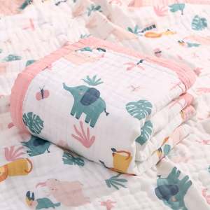 Baby Four Season Cotton Receiving <b>Blanket</b> Baby <b>Muslin</b> Swaddle <b>Blanket</b> - Product Image 2