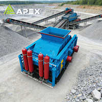 Concasseur hydraulique à double rouleau résistant à l'usure, moteur AC, capacité 30-300 t/h, pour le concassage du minerai de manganèse, rendement stable, APEX