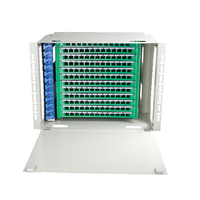 Unit Box ODF Rak Mount Tarik Keluar 5U 96 Port Fiber Optik Panel Patch Optik