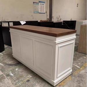 2025 Sober American Style White Solid Wood Modern Used Salon <b>Reception</b> <b>Desk</b> Hot Sale Salon Counter - Product Image 6