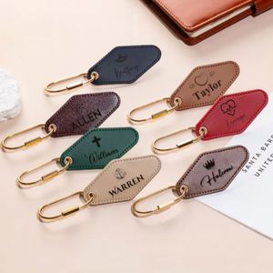 Custom Personalized Leather Hotel Motel <b>Keyring</b> Promotional <b>Carabiner</b> & Keychain - Product Image 6