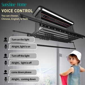 Sunshine Home Smart Electric <b>Ceiling</b> <b>Clothes</b> <b>Drying</b> <b>Rack</b> With Voice Control Led Lighting Metal Design For Indoor Use - Product Image 6