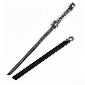 Populaire <span class=keywords><strong>108cm</strong></span> 1.65kg Dragon Hero Blackened Tang Dao avec poignée sculptée en forme de dragon pour collection de cosplay - Product Image 1