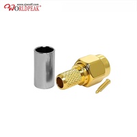 Conector coaxial Rf SMA Macho para cable de baja pérdida RG58 LMR195 LMR200