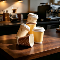 Gobelets isothermes à double paroi pour café latte, cappuccino, boissons chaudes, gobelets en papier jetables, logo personnalisé