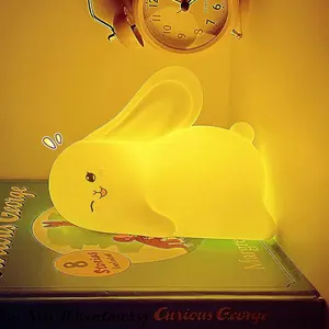 Unique Kawaii Rechargeable Veilleuse Décoration de La Maison Éclairage Led Lampe De Table Mignon Lapin Pépinière Veilleuse pour Enfants