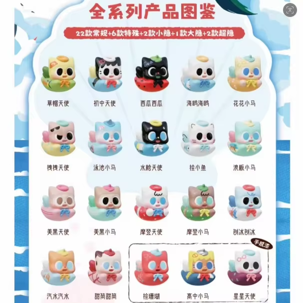 Cross-border Wholesale PVC Mini Bean Blind Box Cute Collectible Mini Figurines Desktop Ornaments Trendy Toys