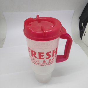 Gobelet à eau en plastique réutilisable transparent isolé avec logo <span class=keywords><strong>personnalisé</strong></span>, gobelets isothermes de 32 OZ, tasse avec poignée, couvercles et pailles <span class=keywords><strong>pour</strong></span> voiture - Product Image 2