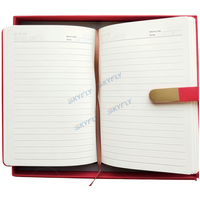 Ensemble de planificateur promotionnel en spirale avec porte-cartes de visite, stylo et porte-clés, carnet en PU