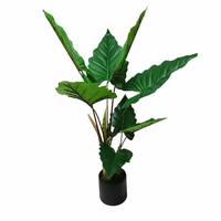 Arbre artificiel Alocasia à plusieurs troncs en pot, plante tropicale pour la décoration intérieure, hall d'hôtel, centre commercial, bureau, aménagement paysager, vente en gros