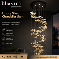 Luminaires suspendus pour escalier, décoration d'hôtel haut de gamme, lustre suspendu géant