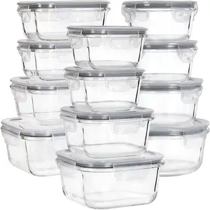 supplier premium quality high borosilicate glass food container sets kitchen food storage