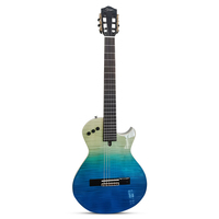 Gitar Klasik Elektrik Senyap Terbaru dari Surpass Music, Senar Nilon, Kayu Solid, Veneer Motif Garis Harimau, Body High Gloss