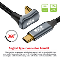 Fonction complète de haute qualité en forme de U USB3.2 GEN2 Type C 10Gbps 100W câble de données de charge rapide prend en charge le câble audio et vidéo OTG