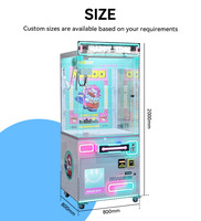 Vente en gros directe usine : Machine à griffes à monnayeur commerciale d'intérieur, colorée bleu ciel, pour poupées et thèmes anime