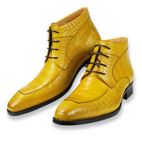 Bottines pour Homme Tendance en Cuir à Motif Crocodile Cheville Habillée Artisanales Sur Mesure Chaussures d'Affaires Populaires pour Costume Classiques à Lacets