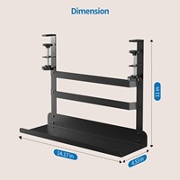 Barre de gestion des câbles sous le bureau, fixation sans perçage, en métal.