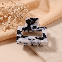 Pince à cheveux carrée creuse en acétate de cellulose, texture marbrée, accessoires pour femmes et filles, coiffure quotidienne 880026