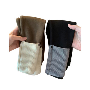 Tongxingyuan Girls Fleece-Lined Leggings Cotton Knitted Winter Pants Solid Color For Toddlers And Babies - Product Image 5