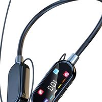 Écouteurs sans fil tour de cou en gros Bluetooth 5.4 avec affichage numérique LED, basses stéréo, Type-C, longue autonomie pour le sport et la course à pied