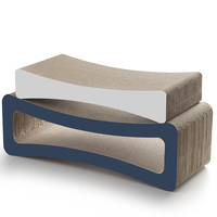 Griffoir pour chat en carton durable en forme de coussin concave, protecteur de meubles, lit-lounge réversible pour plusieurs chats