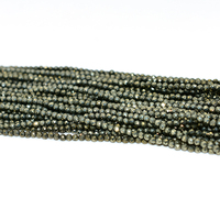 Usine en gros 3mm à facettes pyrite naturelle perles de pierres précieuses en vrac pour bijoux à bricoler soi-même perles de pierre